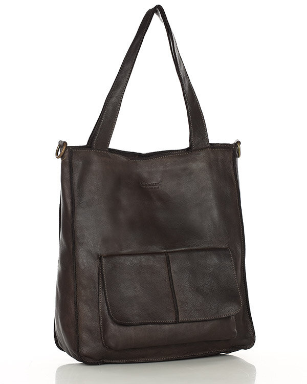 Torebka damska shopper A4 skóra naturalna - MARCO MAZZINI brąz caffe