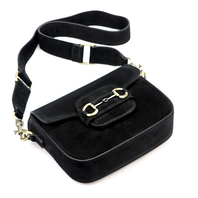 Vera Pelle damska listonoszka zamszowa przez ramię skórzana stylowa torebka