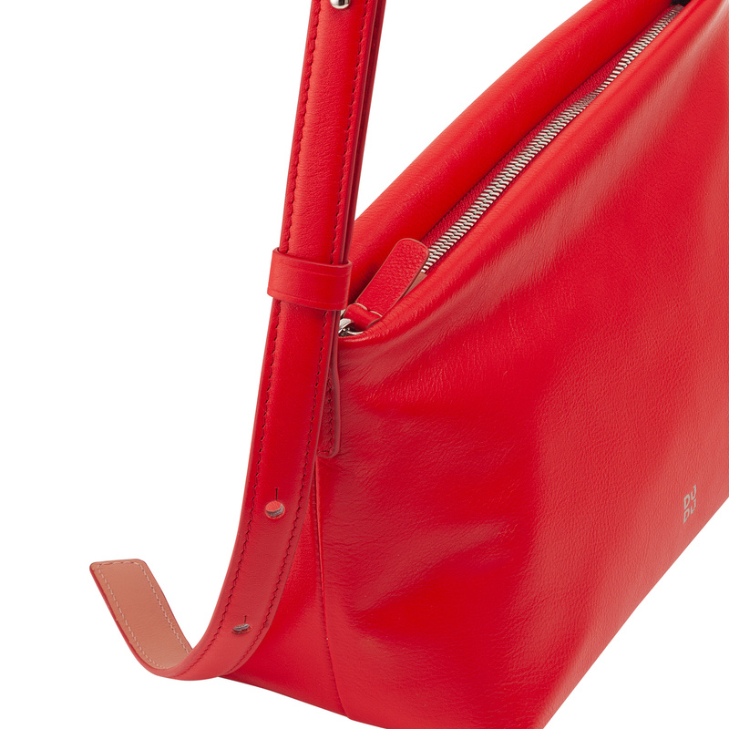 DuDu damska listonoszka skóra naturalna torebka na ramię z kieszenią