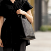 Skórzana torba shopper damska FL27 Fiore czarny wąż