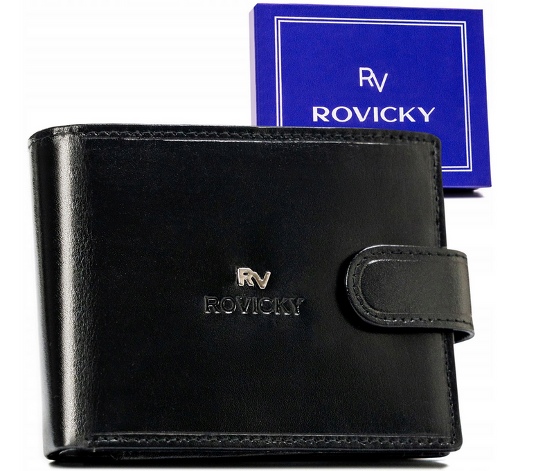 Zgrabny Klasyczny skórzany portfel męski Rovicky