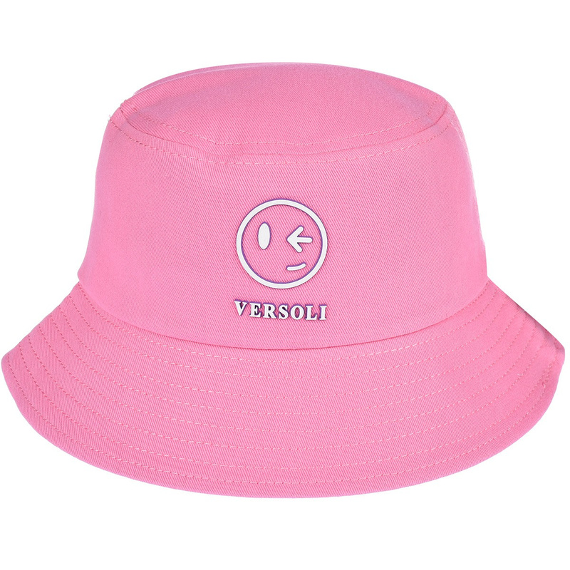 Różowy Kapelusz dwustronny bucket hat modny beige kap-t-3