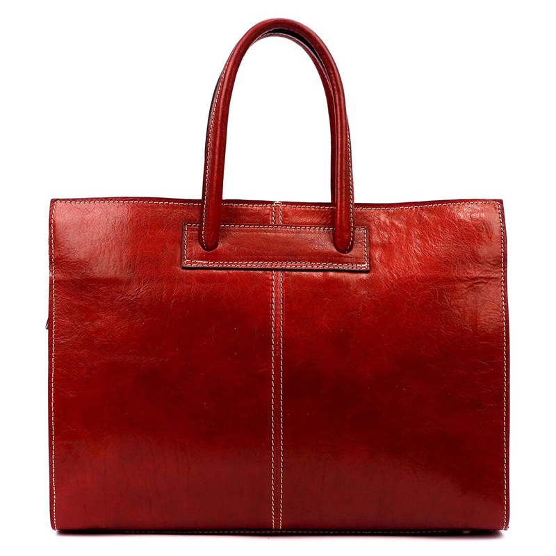 Florence Duża Damska skórzana torebka na dokumenty do pracy z paskiem