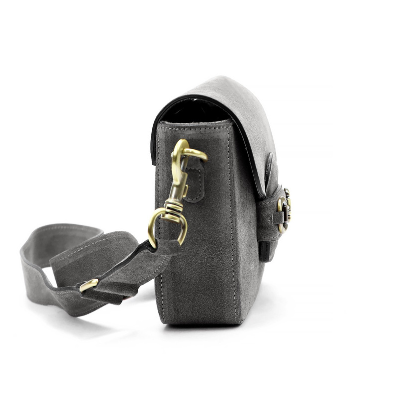 Vera Pelle damska listonoszka zamszowa przez ramię skórzana stylowa torebka