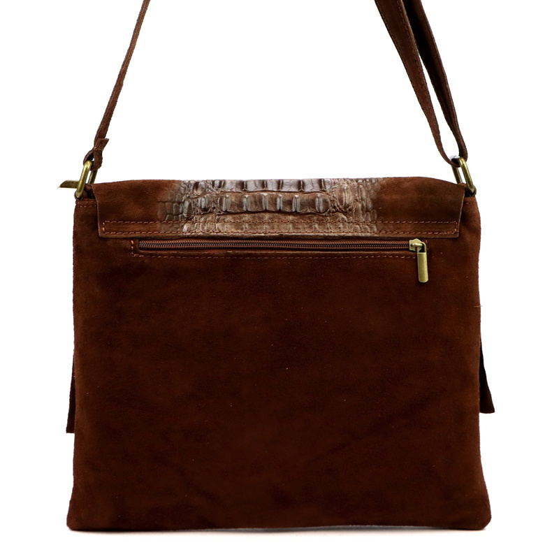 Vera Pelle damska listonoszka skórzana torebka na ramię skóra krokodyla