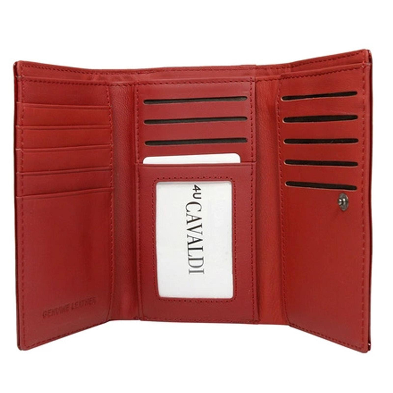 4U Cavaldi Lakierowany Duży portfel damski ze skóry naturalnej portmonetka