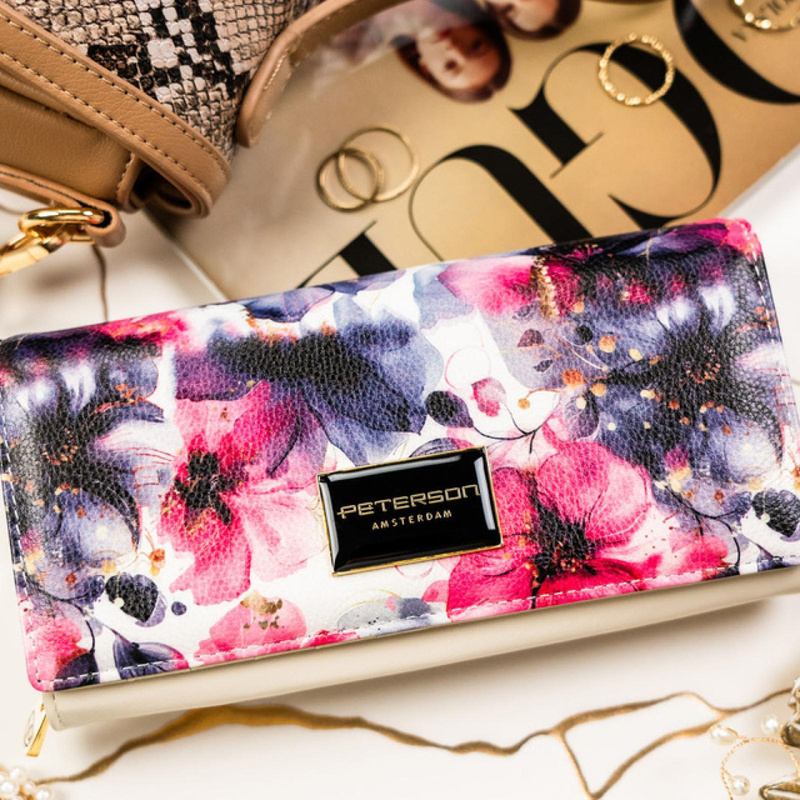 skóra naturalna + Damski portfel ze skóry ekologicznej Peterson PTN PX20-PF1