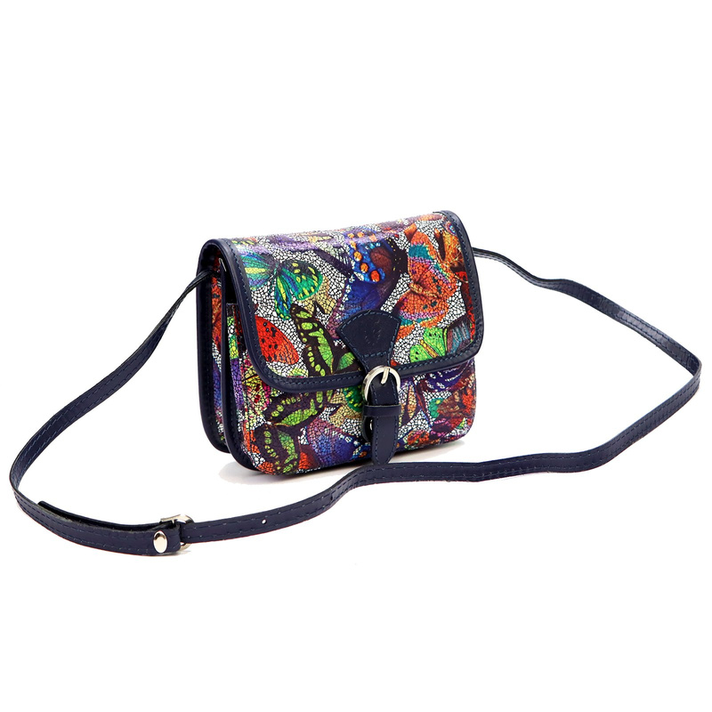 Skórzana damska listonoszka w motyle od Gregorio