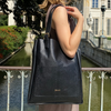 Skórzana torba shopper damska FL27 Fiore czarny wąż