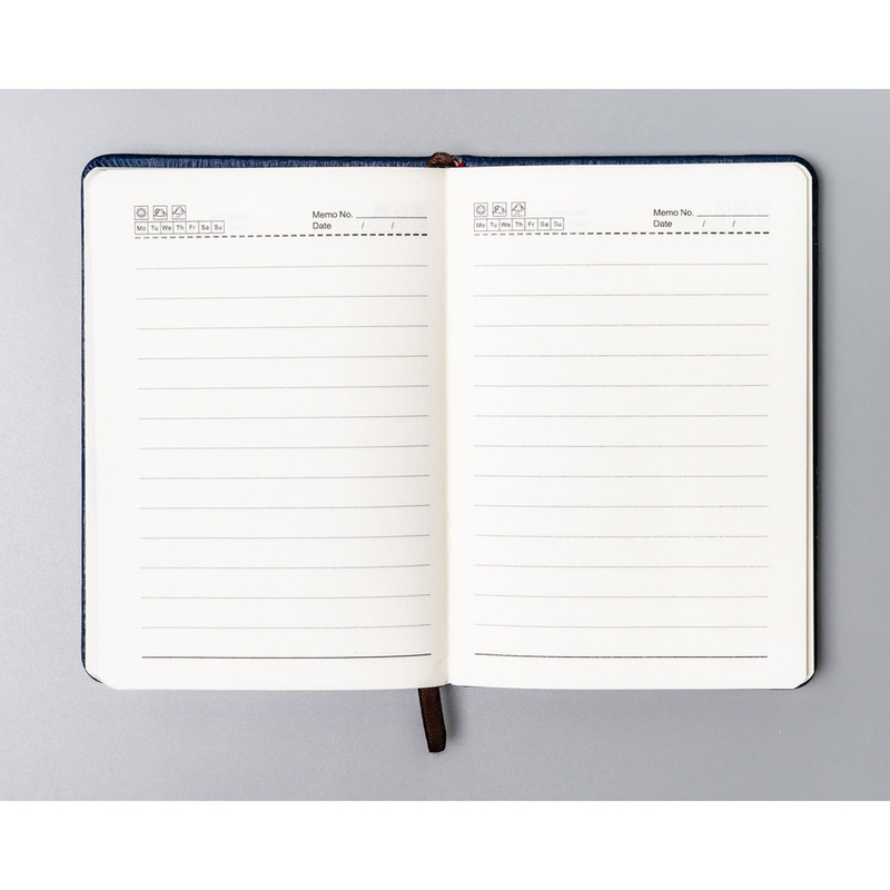 Granatowy notes w formacie A6 zadrukowany w linie - Peterson