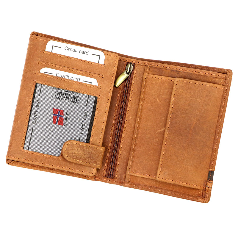 Nordee pionowy męski portfel skóra naturalna duży rozbudowany bez zapięcia