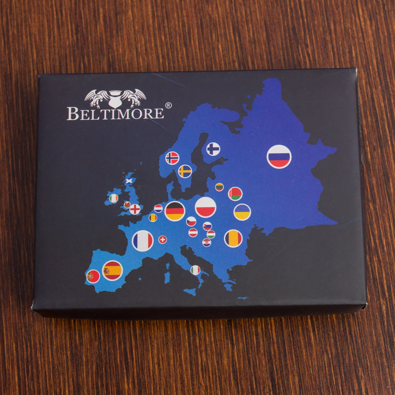 Portfel skórzany męski mały brązowy Beltimore z RFiD L54