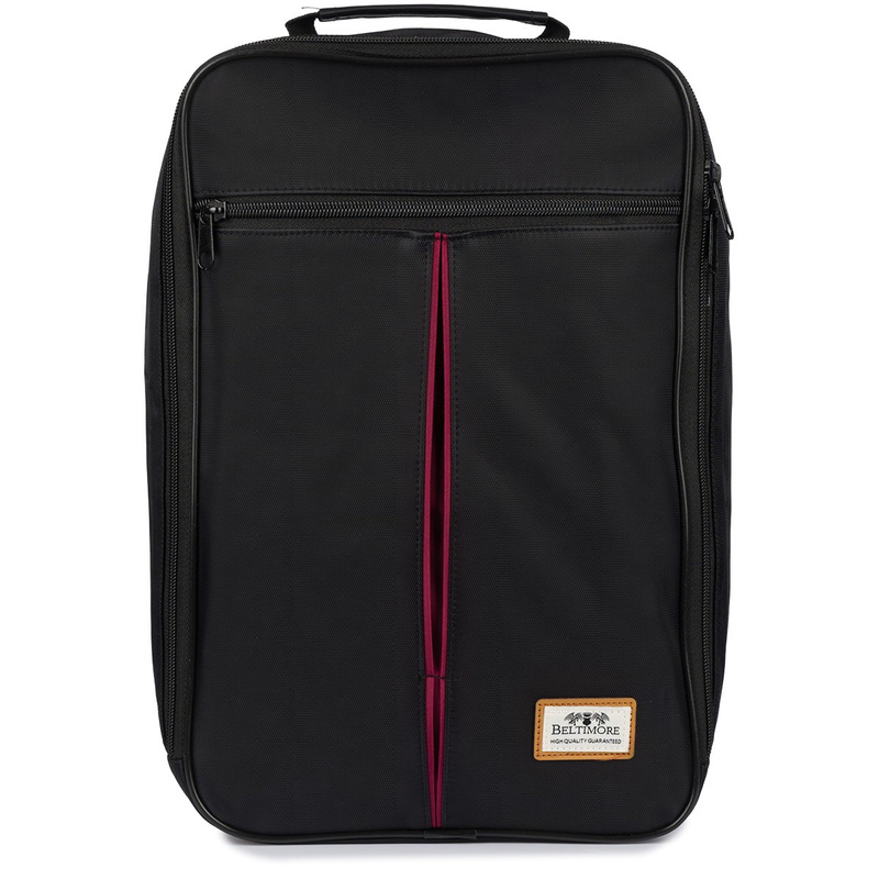 Plecak Podróżny Lekki Bagaż Podręczny Samolotowy Ryanair Wizzair Beltimore czarno bordowy Q77