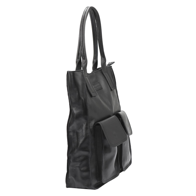 Angelo Torebka na ramię Duża damska shopperbag z kieszeniami skórzana 