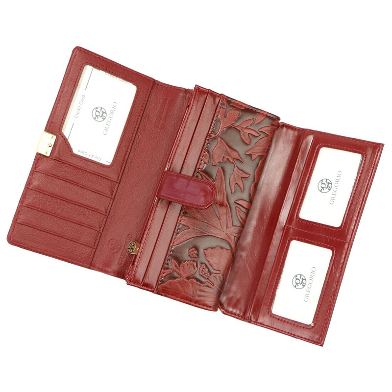 skóra naturalna + Damski portfel ze skóry ekologicznej Gregorio HL-102