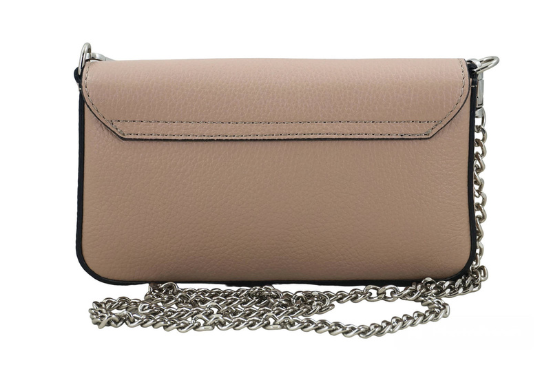 Modna torebka skórzana włoska - Różowe pudrowe