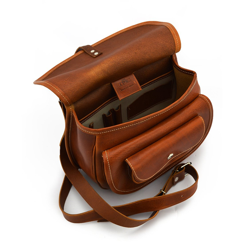 Klasyczna skórzana damska listonoszka vintage