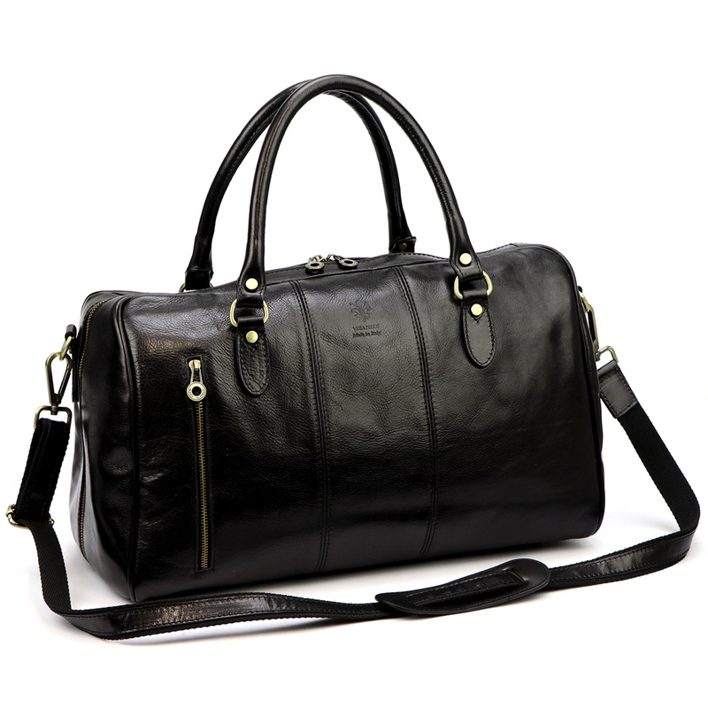 Gregorio podróżna torba skóra naturalna torba weekendowa duża z paskiem