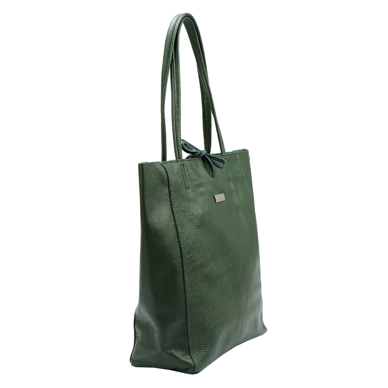 MiaMore Skórzana damska shopperbag duża torabka na ramię z kieszenią