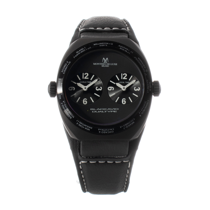 Zegarek MONTRES DE LUXE 09BK-3001. Kwarcowy, Kolor czarny. Unisex.