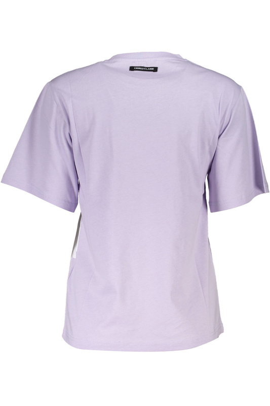 CAVALLI CLASS FIOLETOWY T-SHIRT DAMSKI Z KRÓTKIM RĘKAWEM