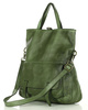 Skórzana torebka plecak z kieszenią z przodu - MARCO MAZZINI zielony