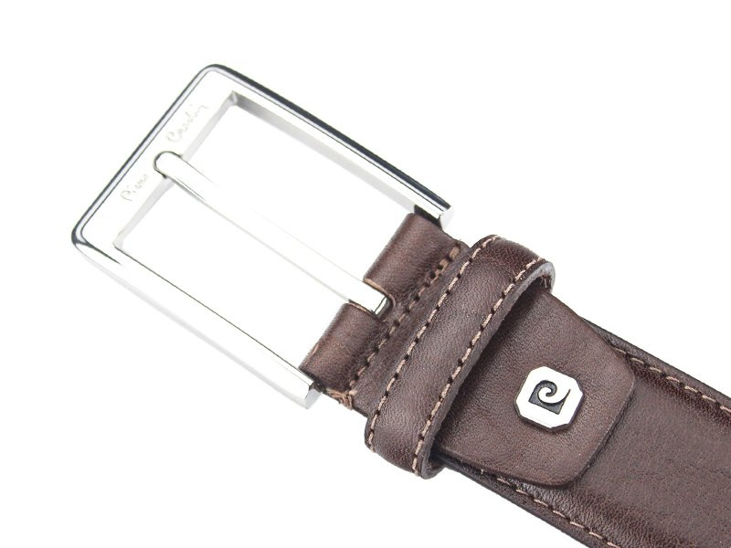 Pierre Cardin męski pasek do spodni skóra naturalna klasyczna klamra