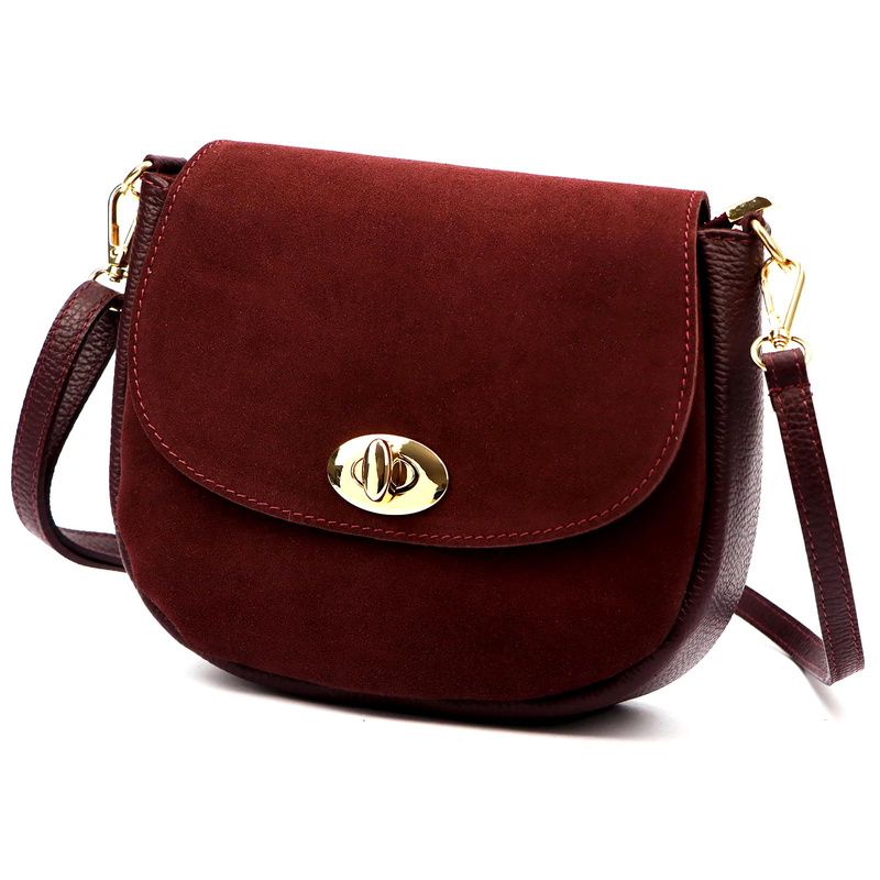 Luka damska listonoszka zamszowa skóra naturalna torebka przez ramię