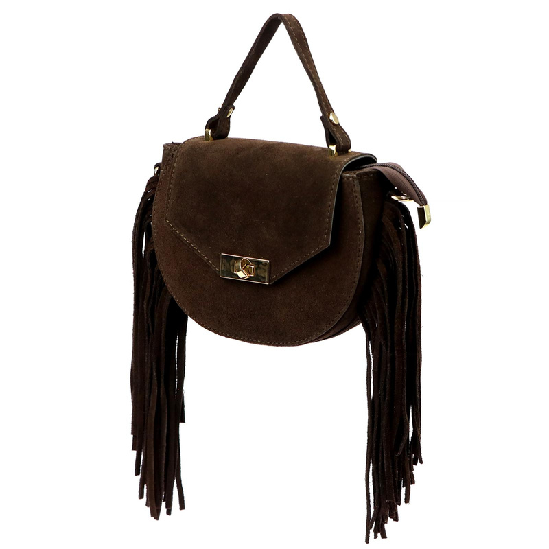 Boho damska skórzana listonoszka z frędzlami torebka na ramię Luka