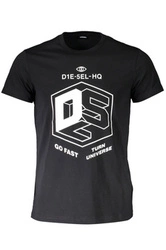 DIESEL T-SHIRT Z KRÓTKIM RĘKAWEM MĘSKI CZARNY