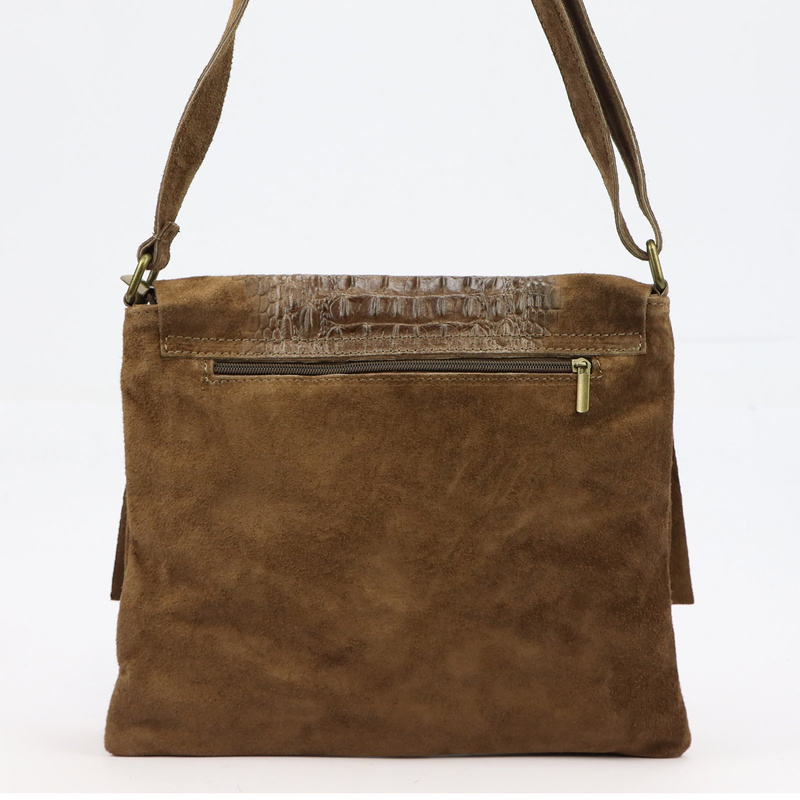 Vera Pelle damska listonoszka skórzana torebka na ramię skóra krokodyla