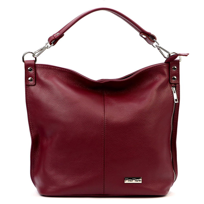 Damska stylowa skórzana torebka na ramię shopper z kieszeniami MiaMore