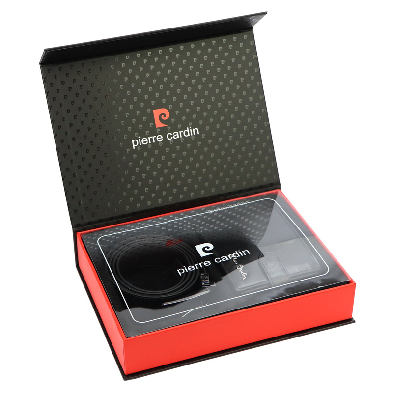 Pierre Cardin męski zestaw prezentowy skórzany portfel i pasek do spodni