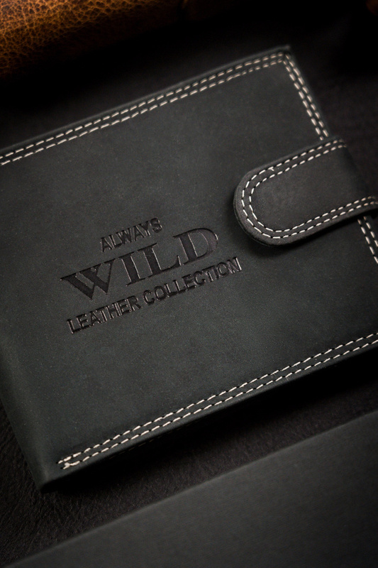 Kompaktowy męski portfel skórzany Always Wild RFID