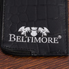 Etui na dokumenty karty czarne skórzane skóra croco slim Beltimore J06