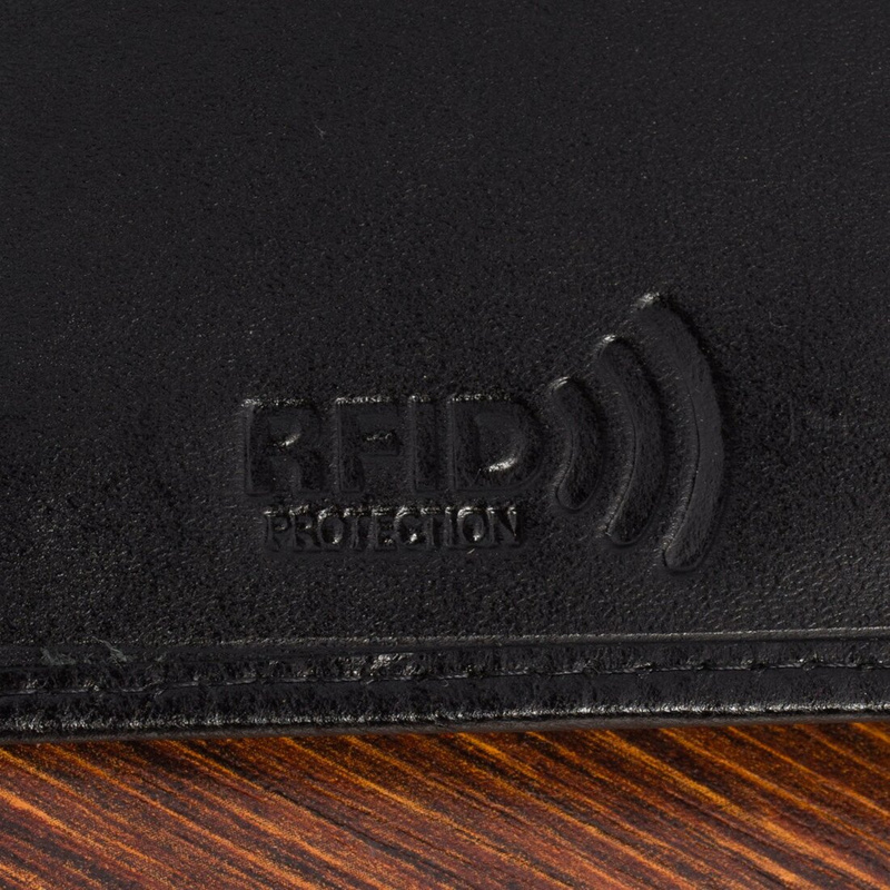 Portfel skórzany męski włoska skóra naturalna licowa premium klasyczny RFiD poziomy Beltimore G08