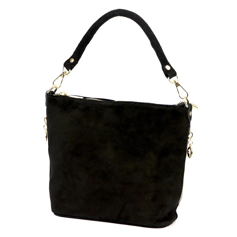 Damska miejska zgrabna listonoszka skórzana torebka na ramię zamszowa Luka