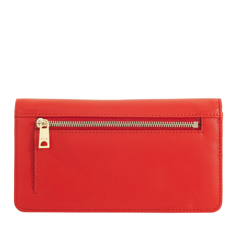 DUDU portfel damski skóra naturalna podłużna portmonetka zatrzask