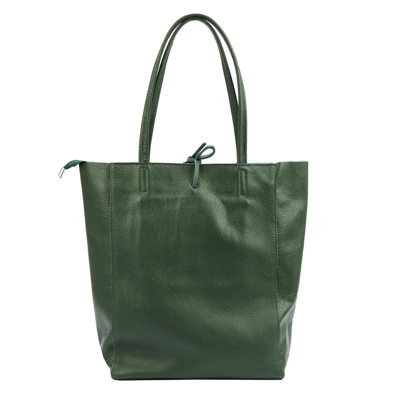 MiaMore Skórzana damska shopperbag duża torabka na ramię z kieszenią