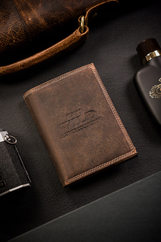 Skórzany męski portfel Wild N4-CHM-NL RFID