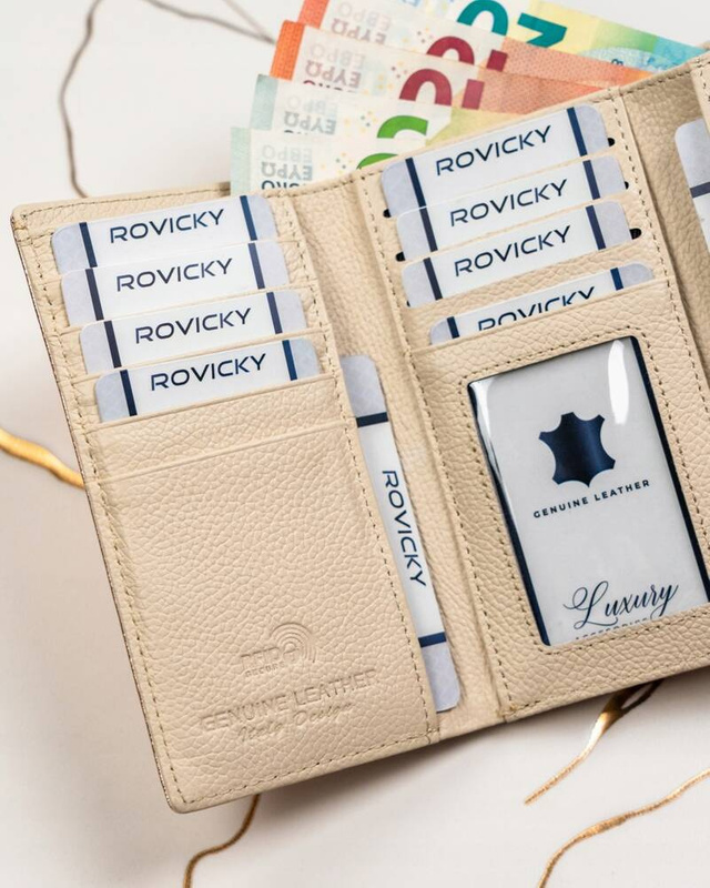 Stylowy podłużny damski portfel skórzany Lorenti