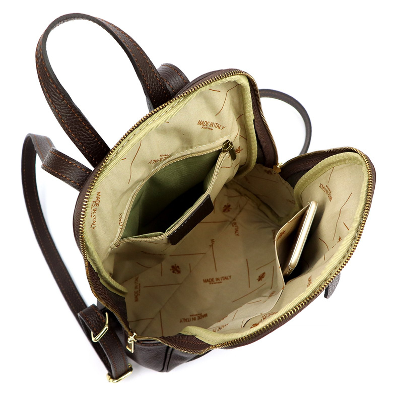 Damski miejski pojemny plecak z prawdziwej skóry z kieszeniami MiaMore