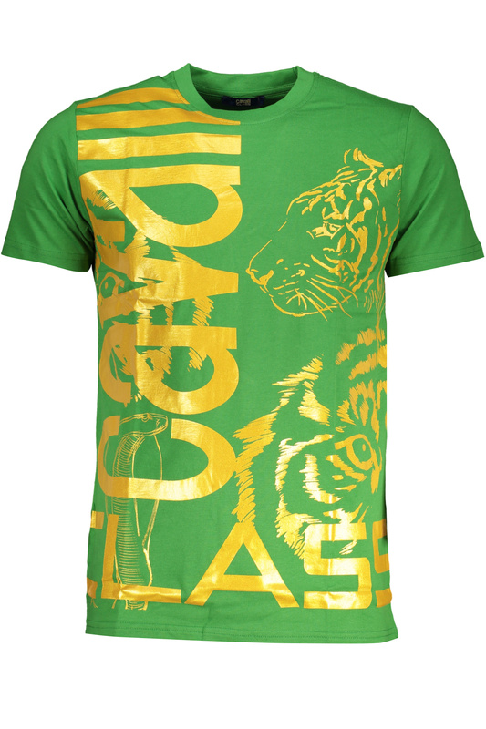 ZIELONY T-SHIRT MĘSKI Z KRÓTKIM RĘKAWEM KLASY CAVALLI