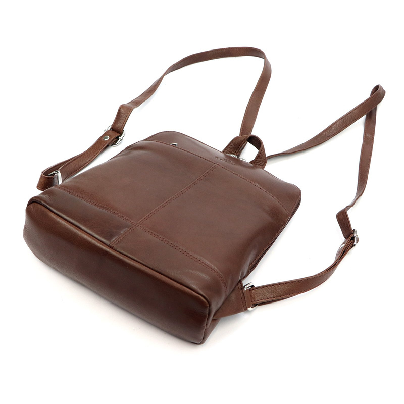 EL FORREST damski plecak skóra naturalna miejski z kieszeniami na suwak