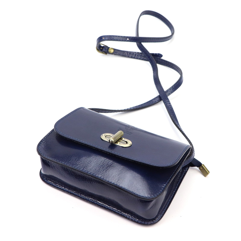 Florence Skórzana elegancka damska listonoszka torebka na ramię z klapą