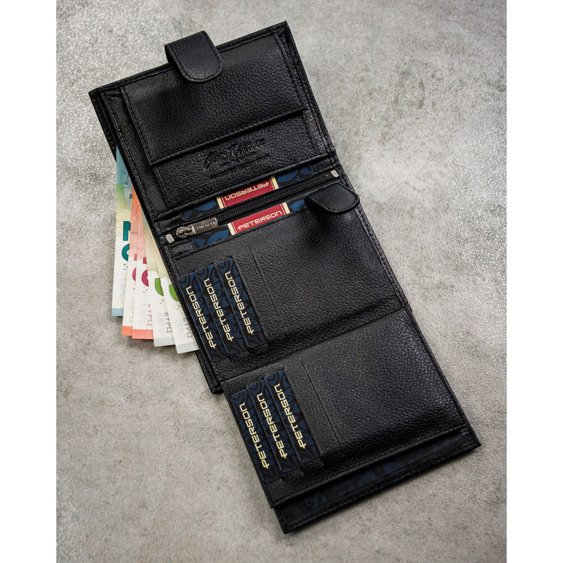 Meski zestaw prezentowy skóra naturalna Peterson PTN SET N4L-SPDM-BW BLACK