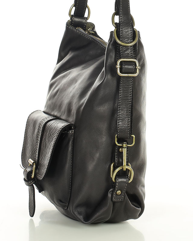 Torba skórzana dla wymagających z opcją plecak old school leather bag - MARCO MAZZINI czarny
