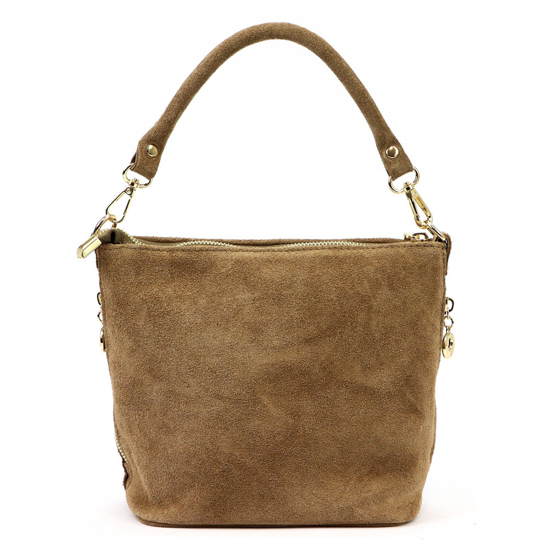 Damska miejska zgrabna listonoszka skórzana torebka na ramię zamszowa Luka