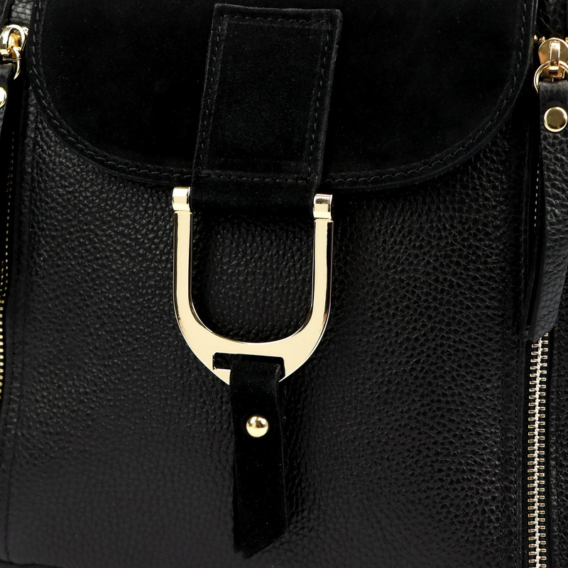 Luka Skórzana Damska listonoszka na ramię z organizerem i kieszeniami