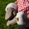 Ciepłe Dziecięce rękawiczki z kożucha 1 palec wełna sznurek Podhale